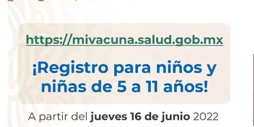 El jueves inicia registro de vacunación Covid para niños de 5 a 11 años