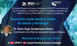 COPOCYT promueve conferencia virtual sobre innovación social