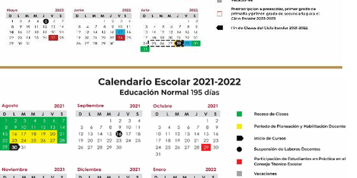 SEP publica calendario escolar 2021-2022
