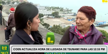 "Nunca había visto un tsunami", dijo una señora que llegó junto a su nieto al malecón en Chorrillos.