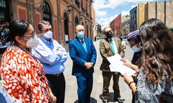 Rector de la UASLP atendió a estudiantes en protesta