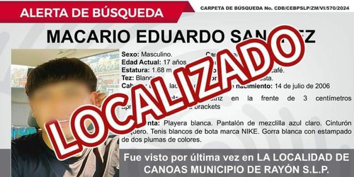 Localizan con vida a  Macario, el estudiante del CBTA 120