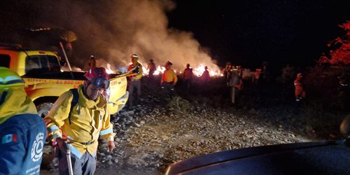 Combaten sin descanso incendio forestal en el Altiplano