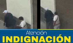 Mujer roba cartera a adulto mayor con muletas en plena calle