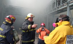 Se registra incendio en la Minera México.