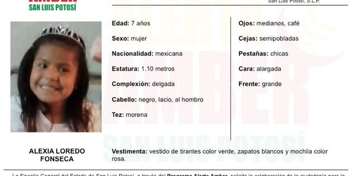 Activan alerta Amber para localizar a niña de siete años