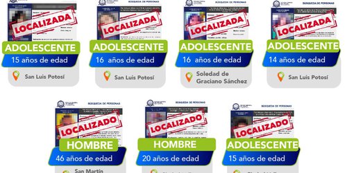Fueron localizados cinco adolescentes y dos adultos: FGESLP