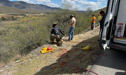 Conductor de motocicleta cayó a un barranco en carretera a SLP