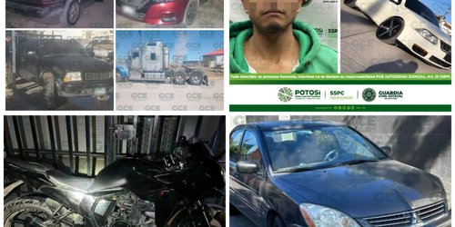 Recuperan siete vehículos con reporte de robo.