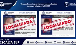 Una adolescente y un hombre son localizados por la Fiscalía de SLP