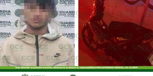 Capturan a presunto ladrón de motocicletas en Villa de Pozos