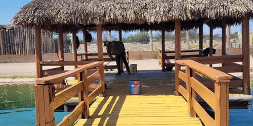 Rehabilitan palapa en el canal principal de la Media Luna como parte de la mejora de espacios públicos