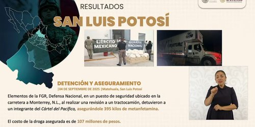 SLP logra reducción histórica del 71 % en homicidios dolosos