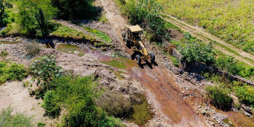 Rehabilitan caminos agrícolas afectados por las lluvias en Ciudad Fernández