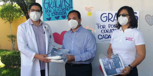 Entregan apoyos al Hospital General y clínica del IMSS de Rioverde