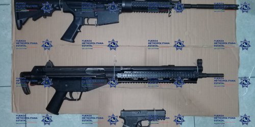 Detienen a tres sujetos con armas de fuego en Rayón