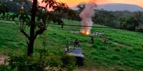 Deja cuatro muertos balacera en Tamasopo: Quemaron helicóptero