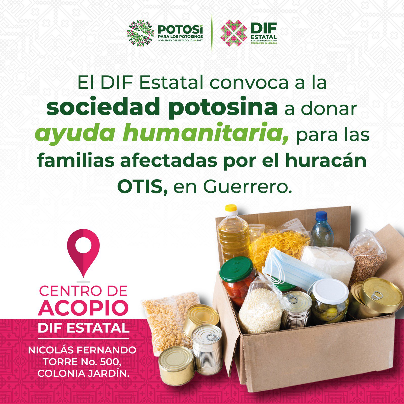 Gobernador de SLP abre centro de acopio en apoyo a familias de Guerrero ...
