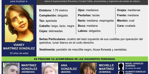 Reportan desaparición de familia de Jalisco sobre Supercarretera Rioverde-Valles