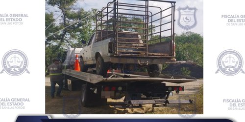 FGESLP recupera camioneta en investigación por abigeato en la Huasteca