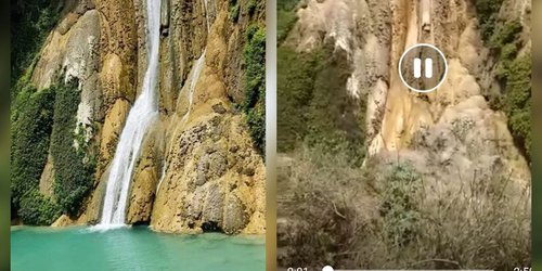 Irracional extracción del agua, seca la cascada de Los chorros en Rayón