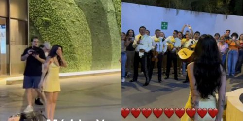 ¡Con mariachi! Dieron fans emotivo recibimiento a Cazzu en Mérida
