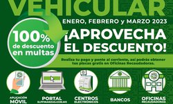 Primeros tres meses del año descuentos del 100% en multas de control vehicular