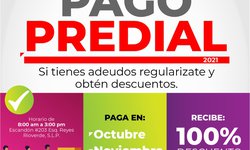100% de descuento en multas y recargos en Pago del Predial