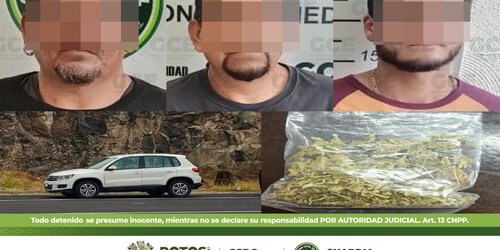 Detienen a cinco objetivos criminales, y les aseguraron 41 dosis de droga y dos vehículos robados