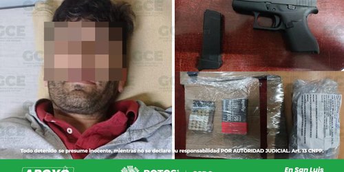 Detienen a hombre armado, con casi 100 mil pesos