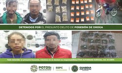 Detienen a cuatro presuntos narcomenudistas y aseguran 51 dosis de estupefacientes