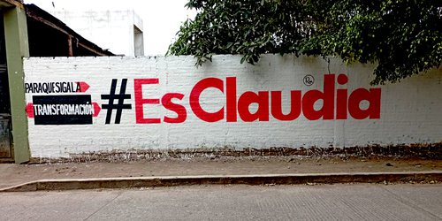 Aparece propaganda política de Claudia Sheinbaum en Ciudad Fernández