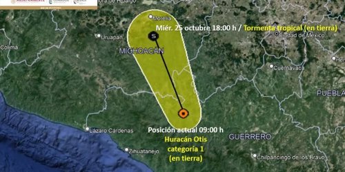 Luvias ligeras en la región, son por huracán Otis: Se disipa