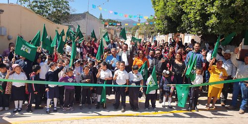 Arnulfo Urbiola inauguró pavimentación de calle Francisco Villa del ejido La Loma