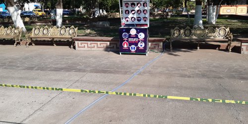 Quedó acordonado lavamanos en la plaza principal de CDFDZ