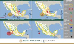 Pronostican lluvias para el fin de semana por tormenta Grace