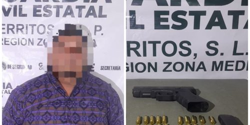 Detienen a "paisano" armado, con dos cargadores y cartuchos útiles