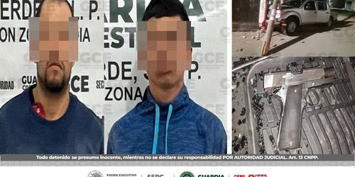 Detienen a dos presuntos delincuentes, que atacaron a elementos de la Guardia Estatal