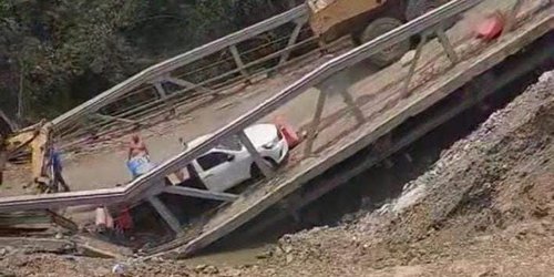 Colapsa puente en construcción en  Tamazunchale