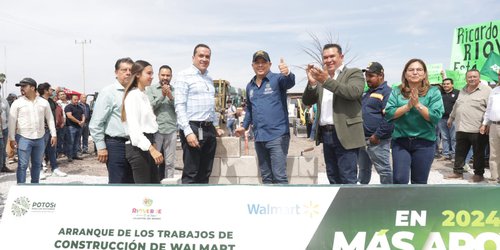 Ricardo Gallardo encabeza arranque de obras de Walmart en Rioverde