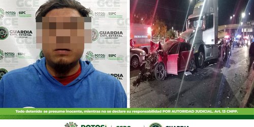 Detienen a trailero que provocó choque y tres heridos en SLP