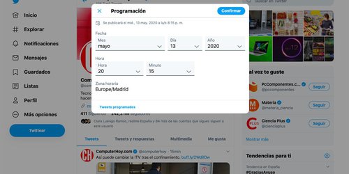 Twitter ya deja programar tuits desde su versión web