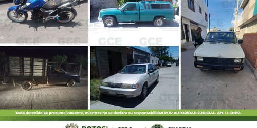 Asegura Guardia Civil cinco vehículos que tenían reporte de robo