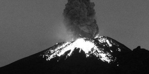 Intensa actividad del volcán Popocatépetl hoy 15 de septiembre