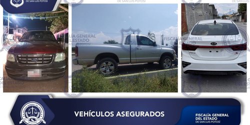 Recupera Fiscalía tres vehículos con reporte de robo en zona Media y Altiplano