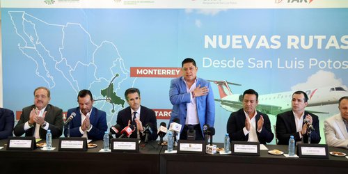 Ricardo Gallardo consolida conectividad aérea de SLP