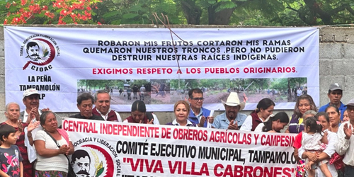 Ordenan restituir predio La Peña a familias indígenas desalojadas en SLP.