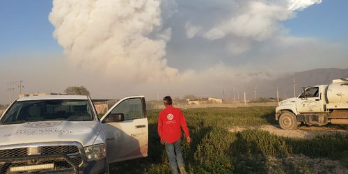 Incendio en Guadalcazar atienden Gobierno y voluntarios
