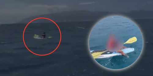 Rescatan a menor que estaba a la deriva sobre una tabla de surf frente a las costas de Baja California Sur.