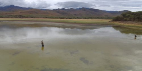 Presa de San Diego en sus límites más bajos